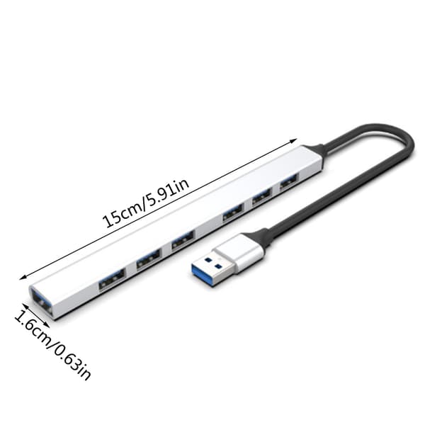 USB HUB Aluminium Dokkingstasjon USB Splittere for Datamaskinlading D
