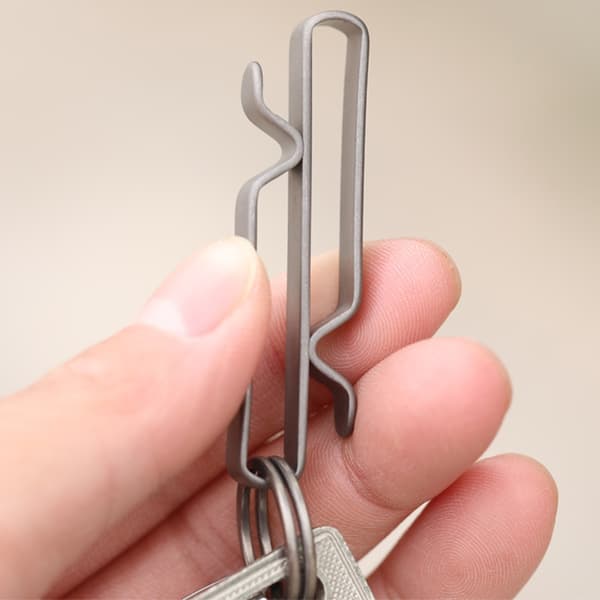S-formet dobbeltsidet bælte nøgleholder titanium bæltestrop nøgleringe clips