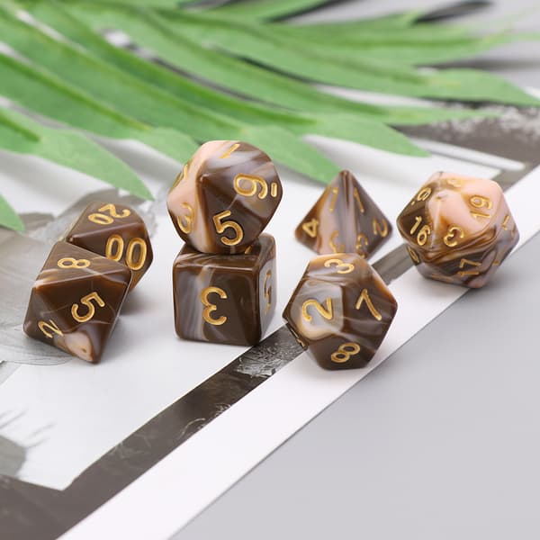 7 stk./sæt Sidede Terninger D4 D6 D8 D10 D12 D20 Til RPG Poly Spil