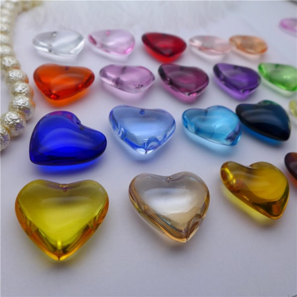 10st 24mm Hjärta Kristall Hängen Smycken DIY Glas Charm Halsband Örhängen Smycken Att göra Alla hjärtans dag Hängen Hantverk null - 5 24mm