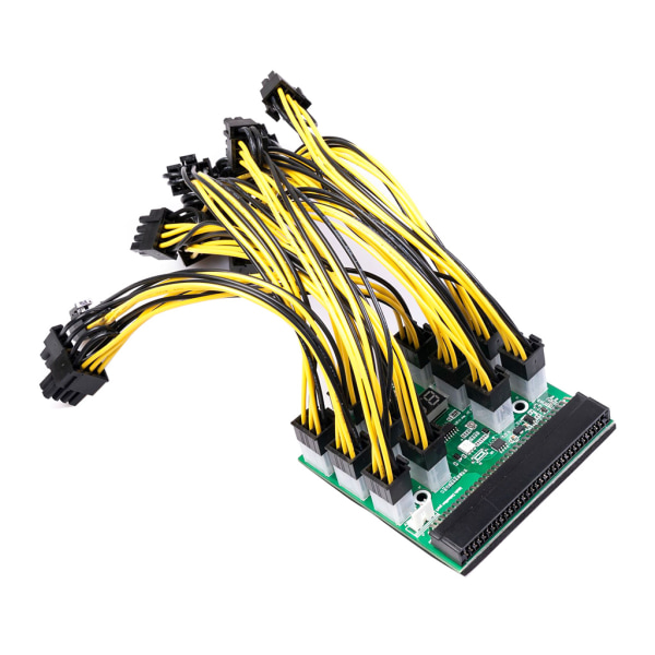 Power för PSU GPU Ethereum Mining Server Breakout Board för med 12st 6Pin till 6+2Pin 18AWG Power Cor A