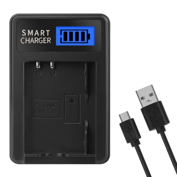 Bärbar EN-EL20 LCD-skärm Enkel laddare Ersättning för 1 AW1 J1 J2 J3 J4 PM006 Kamerabatterier LCD-laddare