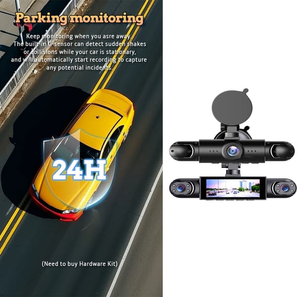 4-linsers Auto DVR 1080P Infrarød Natkameraoptagelse til Erhvervsflåde 64G