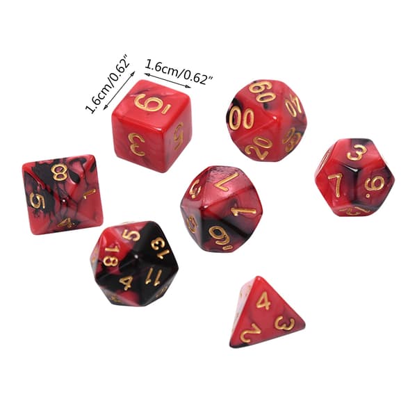 49 stk. Assorterte polyedriske terninger i resin med pose for DND RPG-spill D4 D6 D8