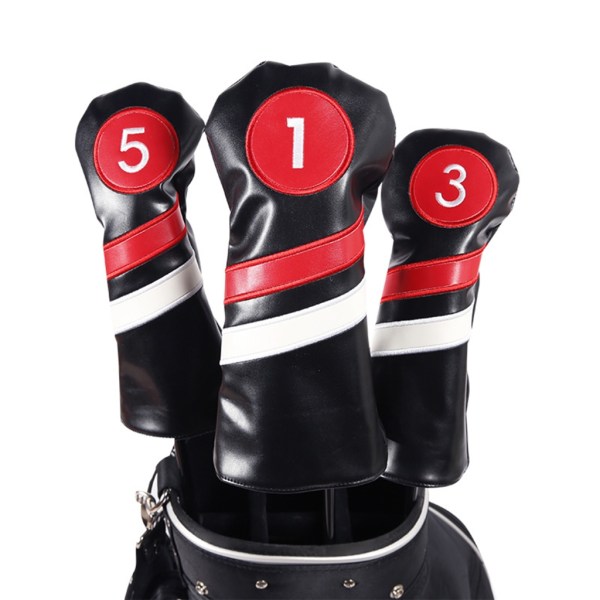 Golf-Club Head Cover Driver/Fairway-Woods/Hybrid Headcovers Golftillbehör Passar alla Fairway Driver och Hybridklubbor Red