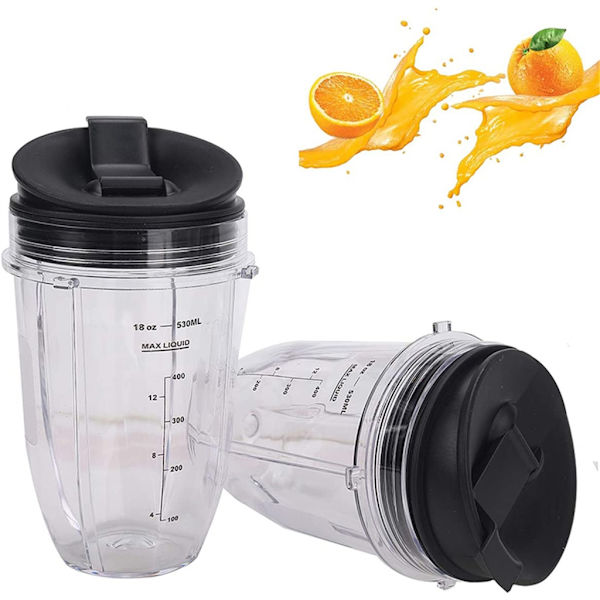 2 delar klar blender Klar blender med lock Plastmaterial för Nutri Ninjar