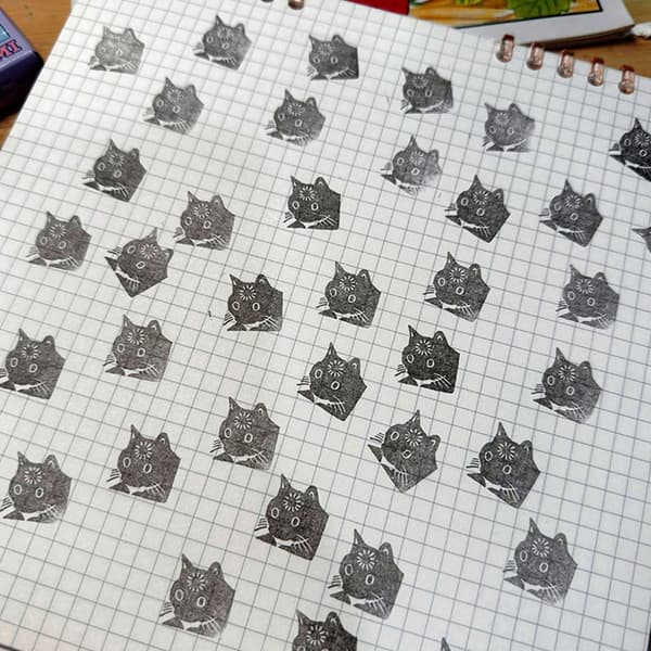Liten Plastikkatt Stempel Enkel Stempling for Håndverk Kontor Skoleprosjekter
