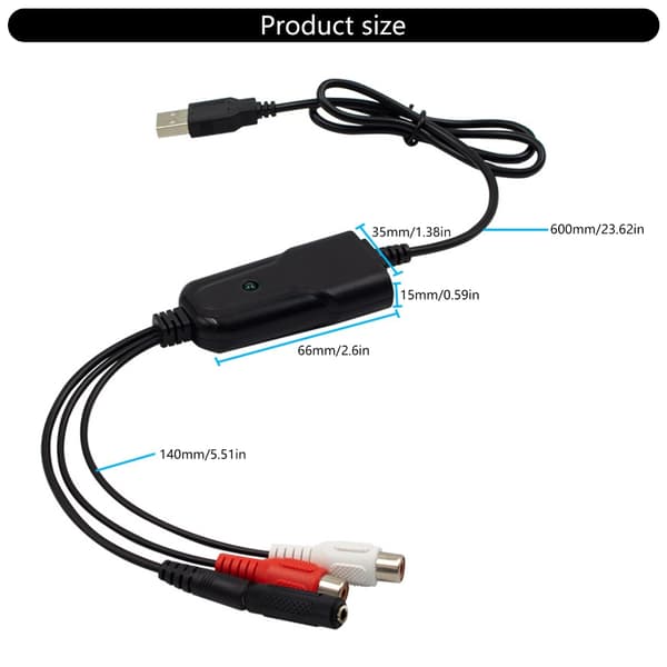 USB Lydopptakskort for digitalisering av gamle kassettbånd til MP3-format