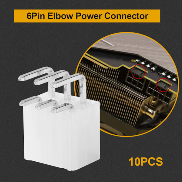 10st 6-stifts kontakt Power Looper för Asic Miner Antminer S9 l3 DR3 T9 Z11 Z9 B7 X3 A4 A9 M3 Z1PRO Eibt E10.2 Elbow