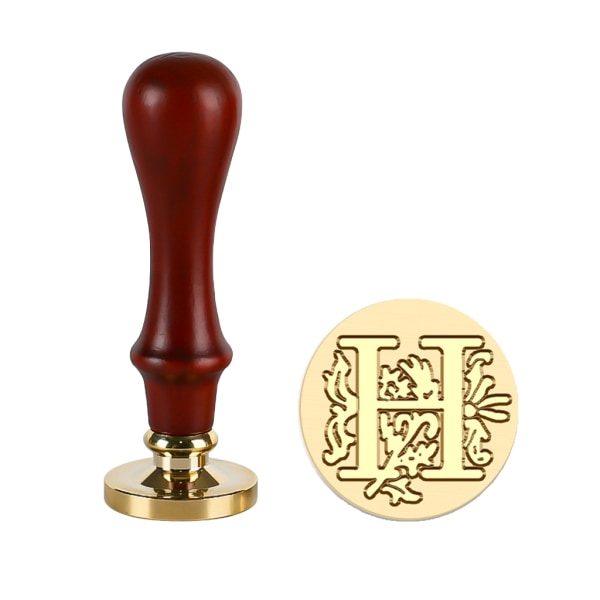 Utsökt design mässing vax sigill stämpel Set med engelska alfabet bokstaven Vintage mönster vax sigill stämpel för jul T
