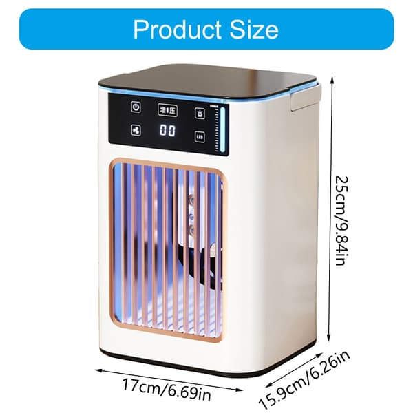 Miniature Desktop Luftfugtende Aircondition Ventilator USB Genopladelig Køleventilator