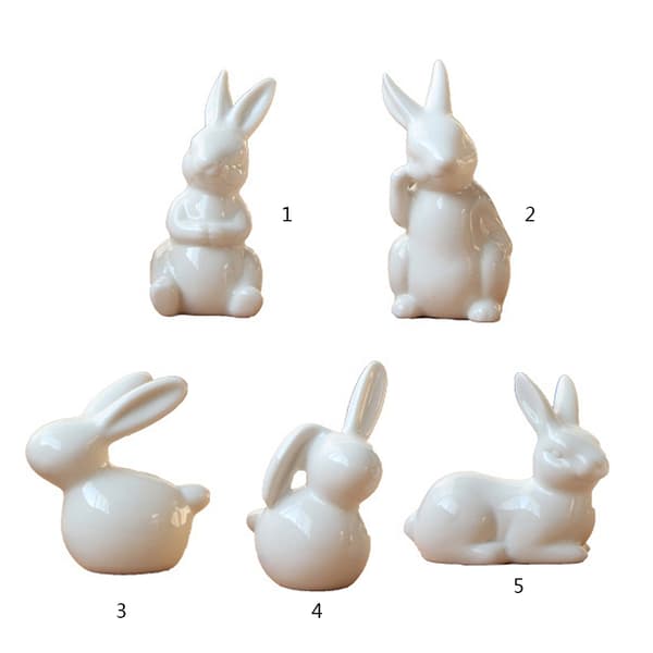 Ren vit kanin keramiska figurer Heminredning Kina present, modern staty null - A Pattern