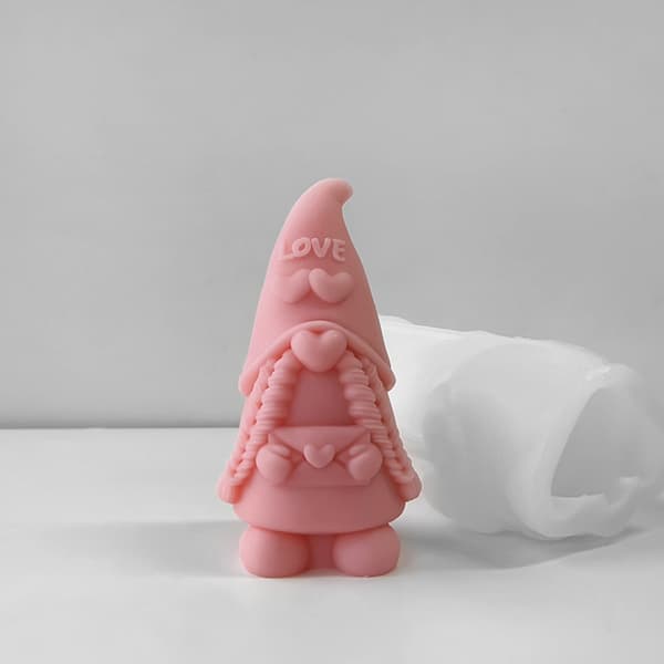 Kærlighedshjerte Gnome Silikoneforme Epoxy Resin Form Nonstick Håndværk Lysform Combination