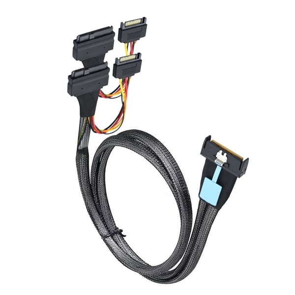 PC Computer Serverkabel 8i 74P til 2x SFF 8639 med 15-benet strøm