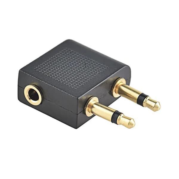 2 stk. forgyldt 3,5 mm 2 han til 1 hun hovedtelefon jack socket o adapter