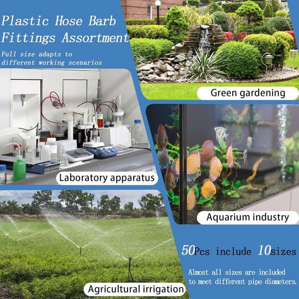 Stabila Plastslangskopplingar Paket 40st Luft Vattenpump Adapter Set