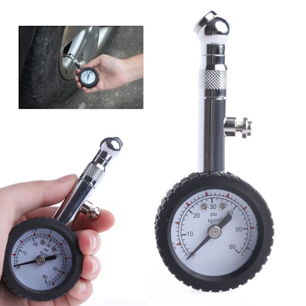 Nya bilar Fordonsdäck Lufttrycksmätare 0-60 psi Dial Meter