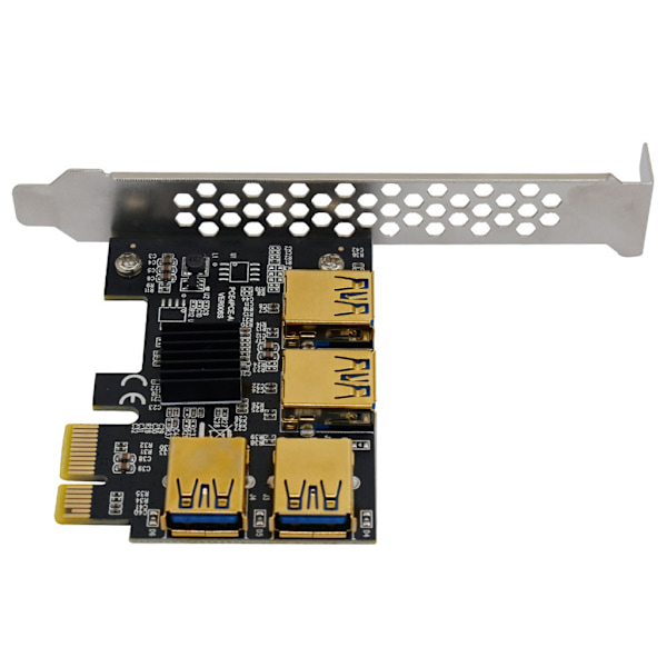 PCI för Express Multiplier Riser Card 16X-platser PCI-E 1 till External 4 USB 3.0 Adapter Multiplikatorkort för Bitcoin Mining