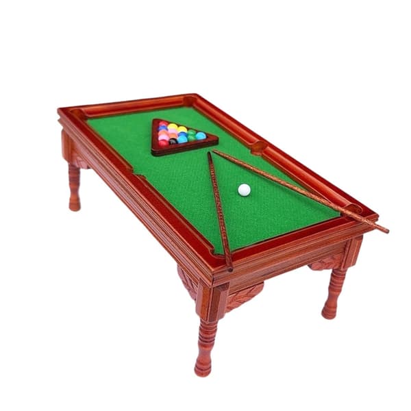 1:12 Skala Miniature Poolbord Mini Træ Billard Model Layout Rekvisitter Gave