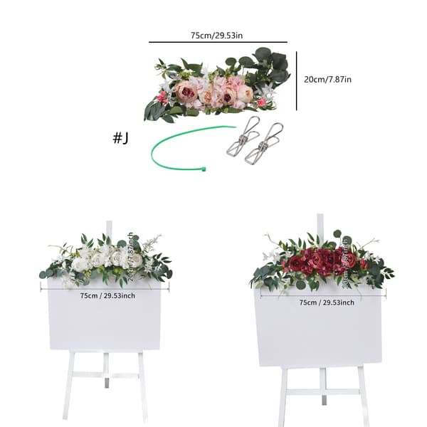 Kunstig blomsterguirlande til bryllupsbue, receptionsbaggrunde, borddekoration Red