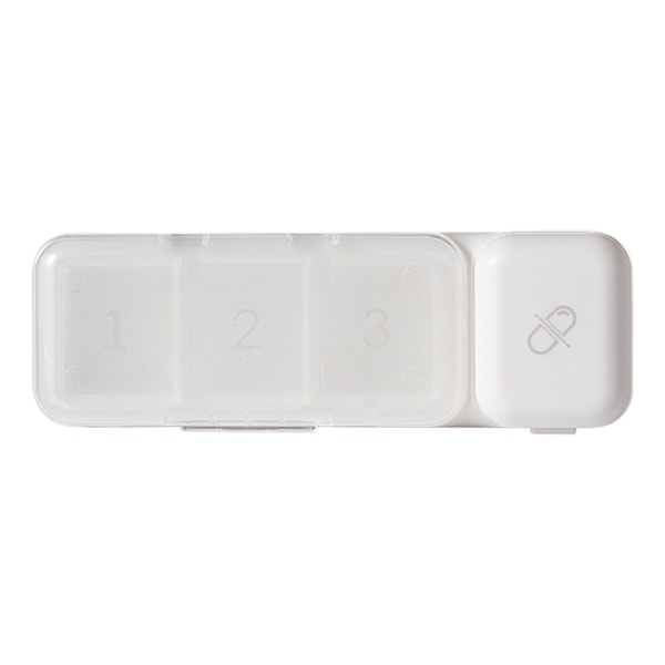 Plast Mini för tablettlåda Stor kapacitet Anti-damm organizer med skärare inomhus utomhusmedicin för case förseglad White