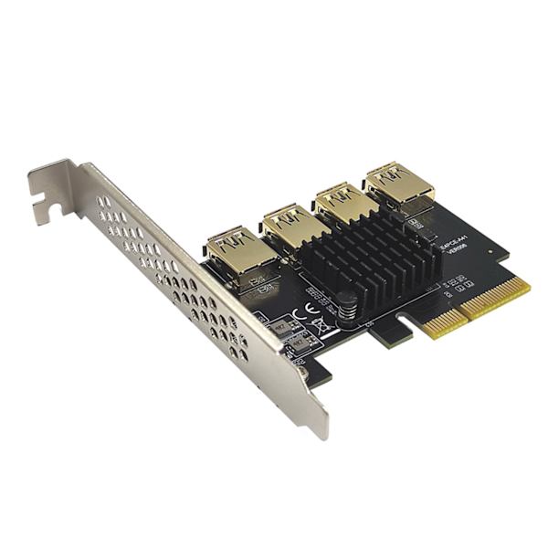 PCIE 1 till 4 gruvkontakter PCIE 4X till 4 USB3.0 PCIE för Express x16 Riser Expansion Card PCI för Express Multiplier 1