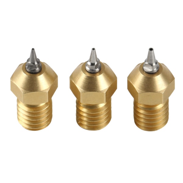 3 Stycken 0.2/0.3/0.5mm 3D-skrivartipsmunstycke med avtagbara rostfria stålspetsar för 1.75mm filament 3D-skrivare