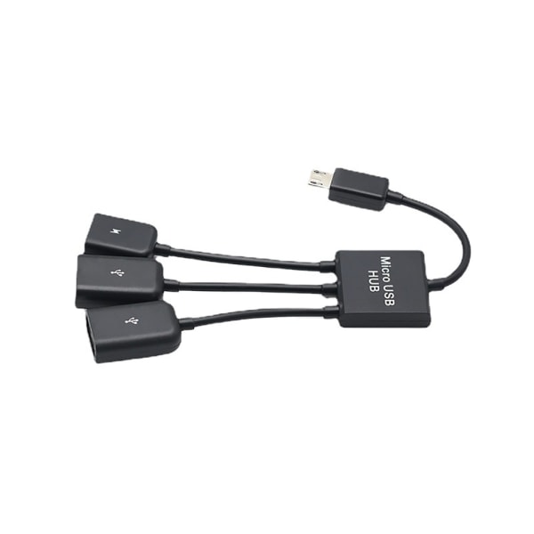 Hane till Hona Dubbel USB 2.0 Host OTG Adapterkabel För Smartphone Mus Tangentbord Surfplatta 3 Port Micro-USB Type-C HUB