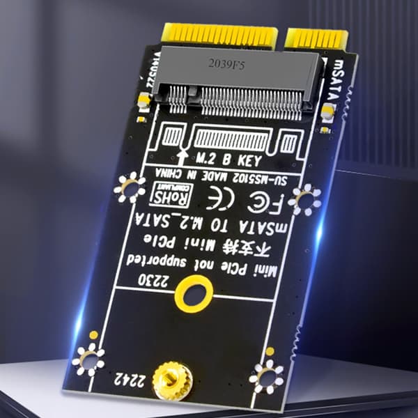 SUMS5102 MSATA til M.2 SATA Adapter Udvidelseskort Understøtter 6Gbps SSD 2230 2242