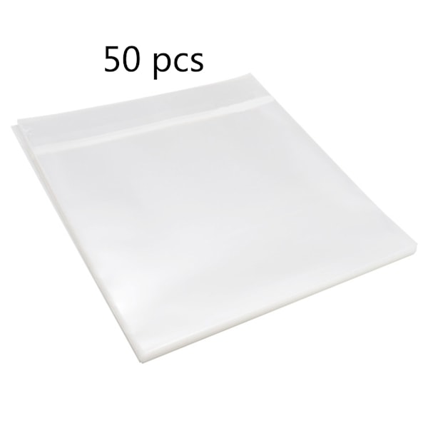 50 st 12\" Skyddsfodral för skivspelare för LP Vinylskivor Självhäftande Skivpåsar CD-tillbehör