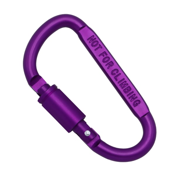 Aluminiumlegering D-Shape Spänne Bergsklättring Karbinhakar Clip Twistlock Karbinhakar Krokar för camping, vandring, fiske Purple
