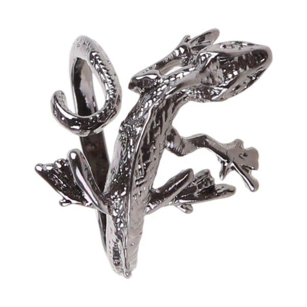 Animal Lizard Ring Justerbar bandring för kvinnor Män Flickor Gotiska silversmycken Alla hjärtans dag Födelsedagspresenter Silver