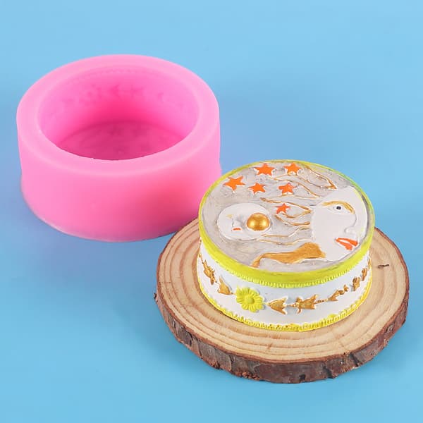 3D Måne til Sol Silikoneform Non-Stick Håndlavet Sæbe Lysform til Kage Chokolade Slik Gelé Isterning Dessert Konditorforme