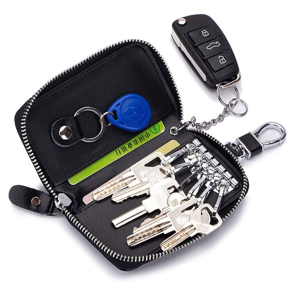 Bil för nyckel till case Läderbil för nyckelhållare Bil för nyckelbricka för nyckelbricka Hållare för nyckel för case för bilnycklar med mig
