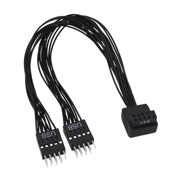 ClutterFree Desktop Løsning Bøjet USB Header Forlænger 9Pin til Dobbelt Port