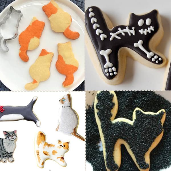 Søtt Kitty-tema Form Matvaregodkjent Rustfritt Stål Non-Stick Bakegave 8 stk