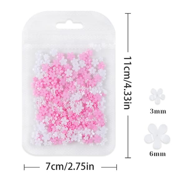 Blomsternaglar Konst Strass Blommande Kronblad Nagelpärlor, 3D Blomsternagelberlock