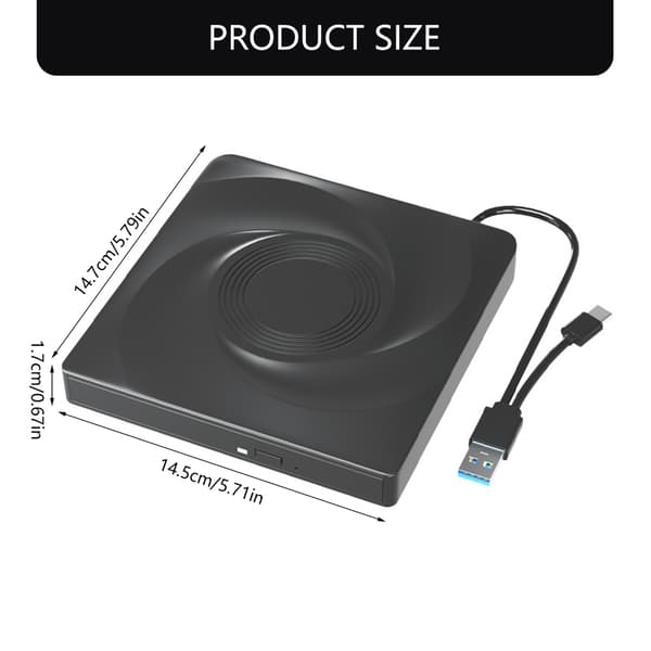 Snabb dataöverföring USB 3.0 Typ C DVD-brännare för bärbara och stationära datorer