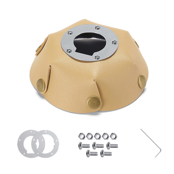 Varm Atmosfære Dekorativt Lys PU Læder Lampeskærm Cover Camping Tilbehør One-piece Design LED Spotlight Beskyttende