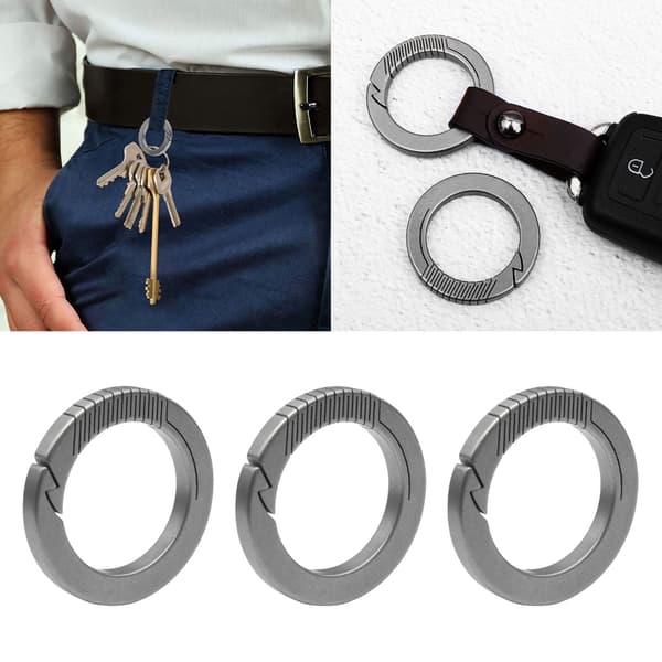 3 st utomhus anti-förlorad titan karbinhake nyckelring liten rund karbinhake klämma