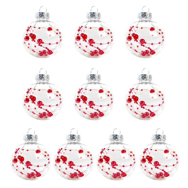 10 st/set Transparenta Julkulor Ornament Julgranshängen Högtidsfest Bröllopsdekoration Gåva för Män Kvinnor Barn