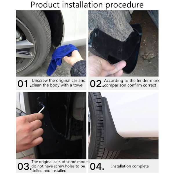 Stænklapper Mud Flaps Erstatning til For & Bag 4 Pak til 8 plus 20-21