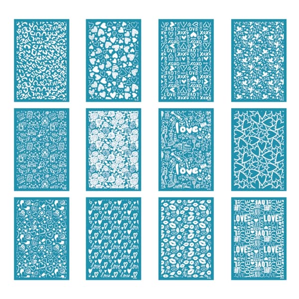 Hjerte Silkeskærm Stencil til Ler Silkeskærm Print til DIY Print Øreringe SY149