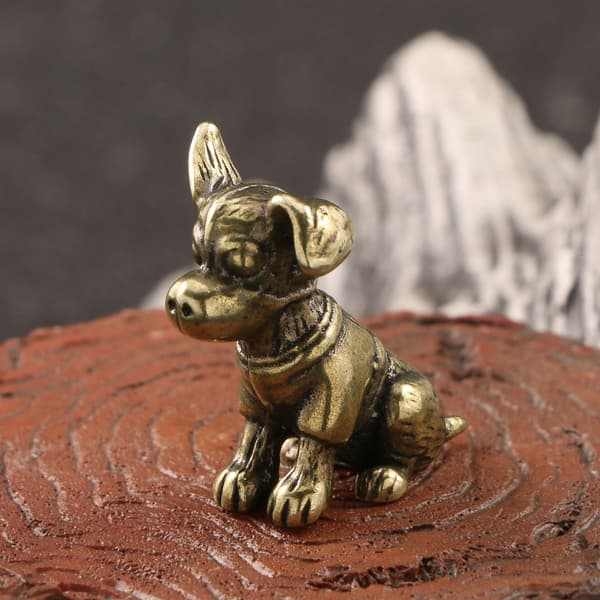 Premium Messing Hundefigur Flott For Dekorativ Og Samlerbruk