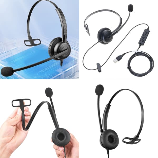 Ergonomisk USB Enkeltøre Headset Mikrofon for Sømløs Kommunikasjon