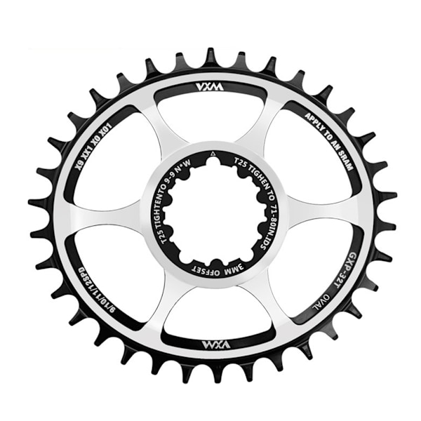 Sykkel Ovalt Kjededrev Offset 3mm 32t 34t 36t for Sram Gxp Xx1 Eagle X01 Gx X1 1400 X0 X9 S1400 Mtb Tannhjul