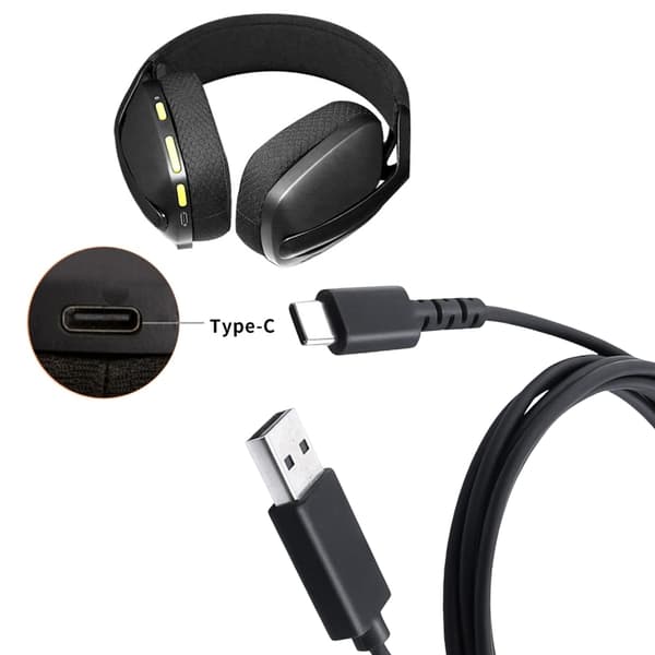 Kvalitets USB C Oplader til G733Lightspeed/GPROX Hovedtelefoner 1.8 Meter Længde