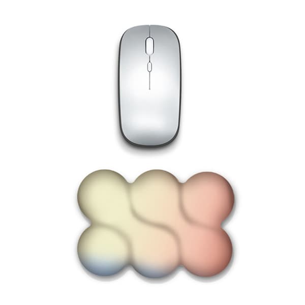 Håndledsstøtte Memory Foam Tastatur Musemåtte Ergonomisk Skyformet Musemåtte Green white gradient