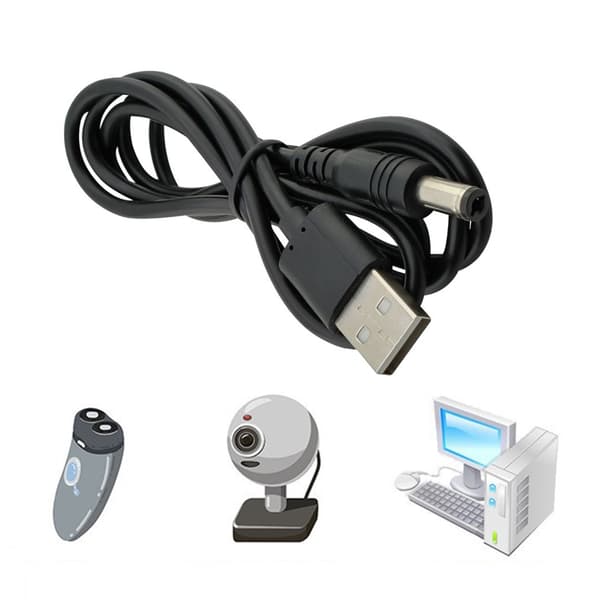 USB til DC5521 Strømkabel 5V DC5.5x2.1mm Ladekabel Inkluderer 13 Tips