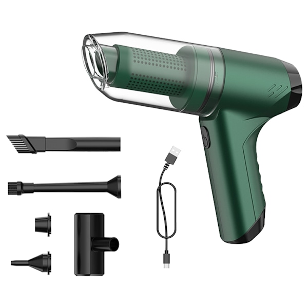 Bærbar Bil Støvsuger Håndholdt Høj Effekt Trådløs til Bilinteriør Brushless dark green